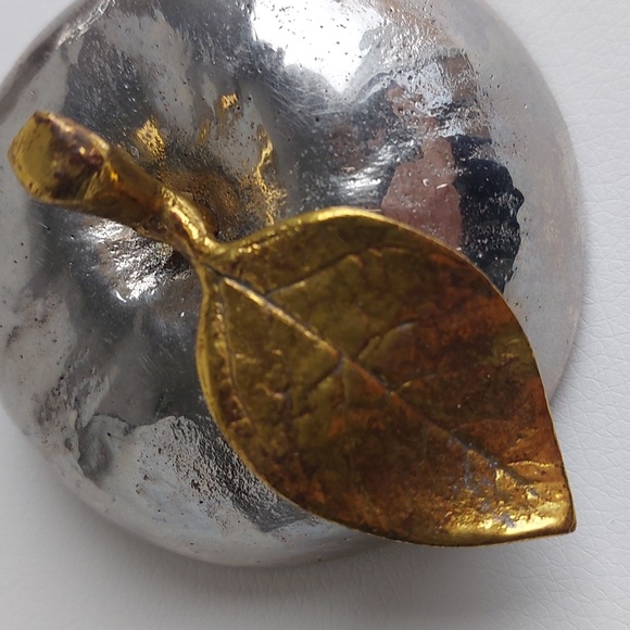 Michael ARAM Silver and Red Apple-Shaped Bowl with Spoon - Picture 8 of 9